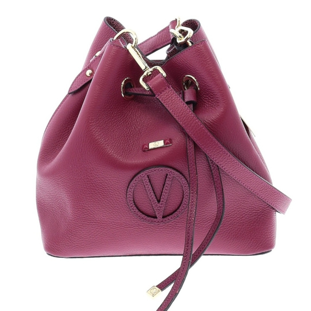 Valentino by Mario Valentino Karl Medallion Leather Bucket Bag